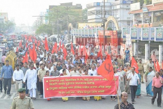 Belonia, Bishalgarh violence : CPI-M kicks off massive protest rally from Melarmath  